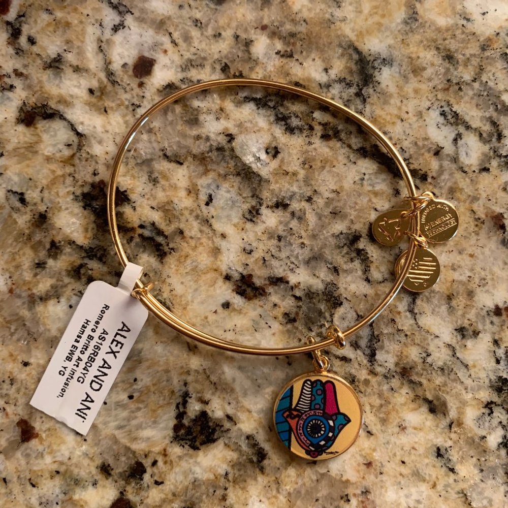 Britto Hamsa Alex and Ani Gold Charm Bracelet NWT